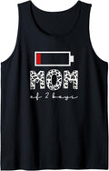 Mom of 2 Boys White Gray Cheetah Leopard Print Mother s Day Tank Top Tank Top High Search Demand Everyday Wear