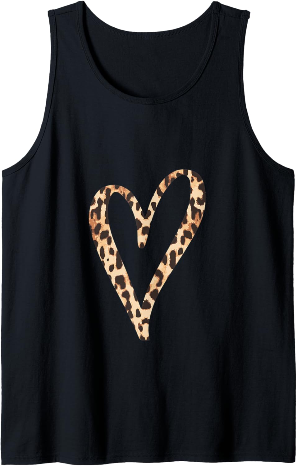Leopard Cheetah Print Heart Tank Top Tank Top Comfort Fit Best Seller Look