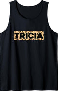 Funny Tricia Leopard Print Personalized Name Tricia Tank Top Tank Top Streetwear Style Everyday Wear