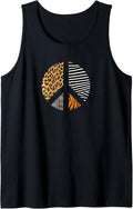 Peace Sign Animal Print Leopard Cheetah Earth Day Awareness Tank Top Tank Top Viral TikTok Find Everyday Wear