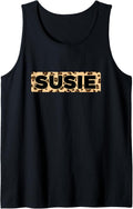 Funny Susie Leopard Print Personalized Name Susie Tank Top Tank Top Viral TikTok Find Hot Right Now