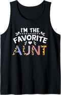 I m The Favorite Aunt Cute Newborn Family Aunt Leopard Print Tank Top Tank Top Streetwear Style Best Seller Look