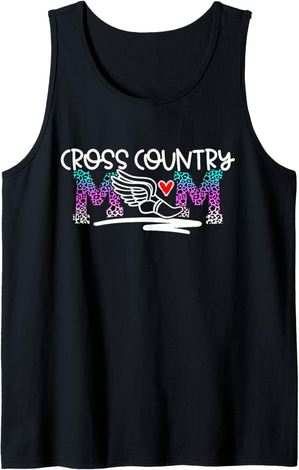 Cross Country Mom for Mothers Cheetah Print Design Tank Top Tank Top Viral TikTok Find Gift Ready