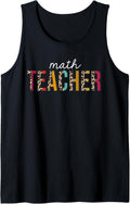 Math Teacher Leopard Print Funny Teaching Appreciation Tank Top Tank Top Streetwear Style Everyday Wear