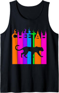 Cheetah Animal Rainbow Bubble with Silhouette Tank Top Tank Top Viral TikTok Find Best Seller Look