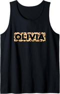 Funny Olivia Leopard Print Personalized Name Olivia Tank Top Tank Top Trending US Everyday Wear
