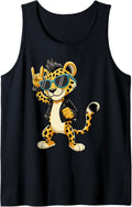 Cool Cheetah Rock Music Leopard Funny Animal Lovers Tank Top Tank Top Premium Print Everyday Wear