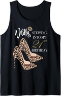 Stepping Into My 21st Birthday Leopard Print Cheetah Heels Tank Top Tank Top Comfort Fit Everyday Wear