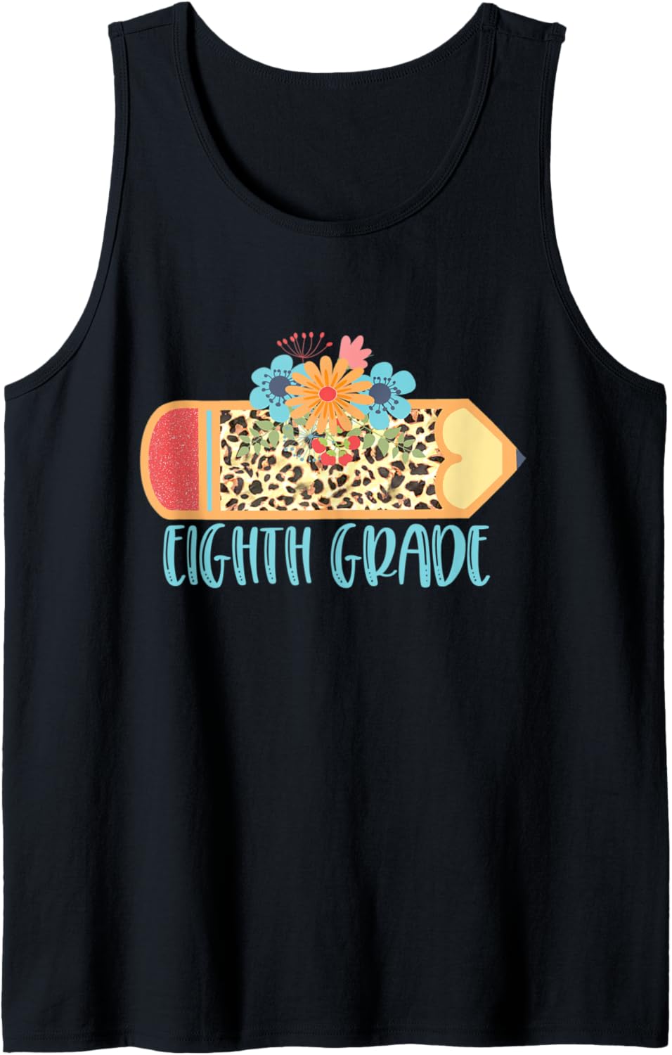EIGHTH GRADE 8TH Pencil Leopard Cheetah Print Teacher Tank Top Tank Top Viral TikTok Find US Top Pick