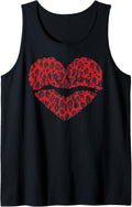 Leopard Animal Lips Kiss Me Cheetah Cat Love Valentin Heart Tank Top Tank Top Comfort Fit Best Seller Look