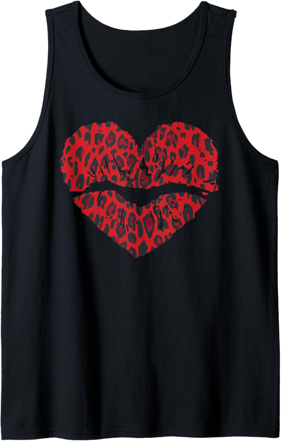 Leopard Animal Lips Kiss Me Cheetah Cat Love Valentin Heart Tank Top Tank Top Comfort Fit Best Seller Look