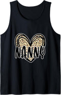 Cute NANNY Women s Leopard Cheetah Print Heart Grandmother Tank Top Tank Top Premium Print US Top Pick