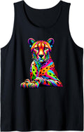 Pop Art Cheetah Lover Wildlife Safari Zoo Cheetahs Tank Top Tank Top Trending US Best Seller Look
