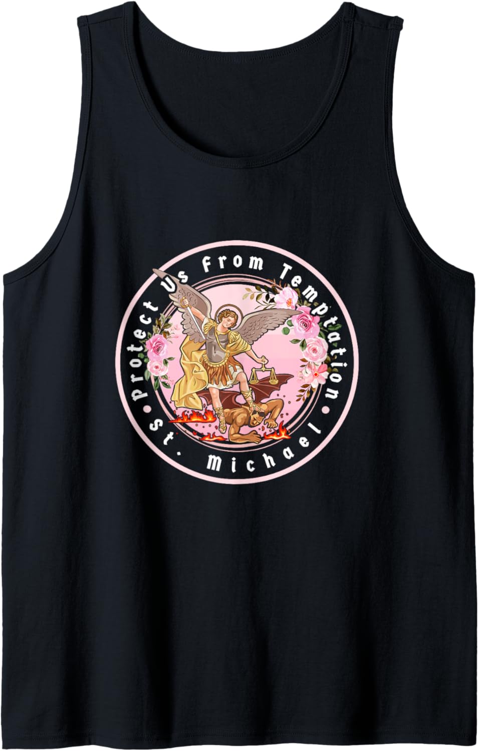 St. Michael, Protect Us From Temptation Tank Top Tank Top | Premium Quality