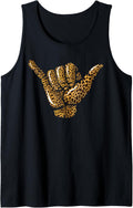 Funny Leopard Print Shaka Hand Gift Cute Greeting Language Tank Top Tank Top Viral TikTok Find Gift Ready