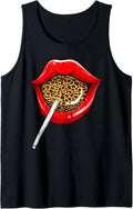 Funny Red Lip Leopard Print Gift Cheetah Lolly Men Women Tank Top Tank Top High Search Demand Best Seller Look