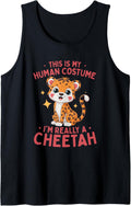 Cheetah Kids This Is My Human Costume I m Really A Cheetah Tank Top Tank Top High Search Demand Everyday Wear