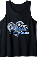 Cheer Grandma Shirt Megaphone Blue Leopard Cheetah Print Tank Top Tank Top Trending US Gift Ready