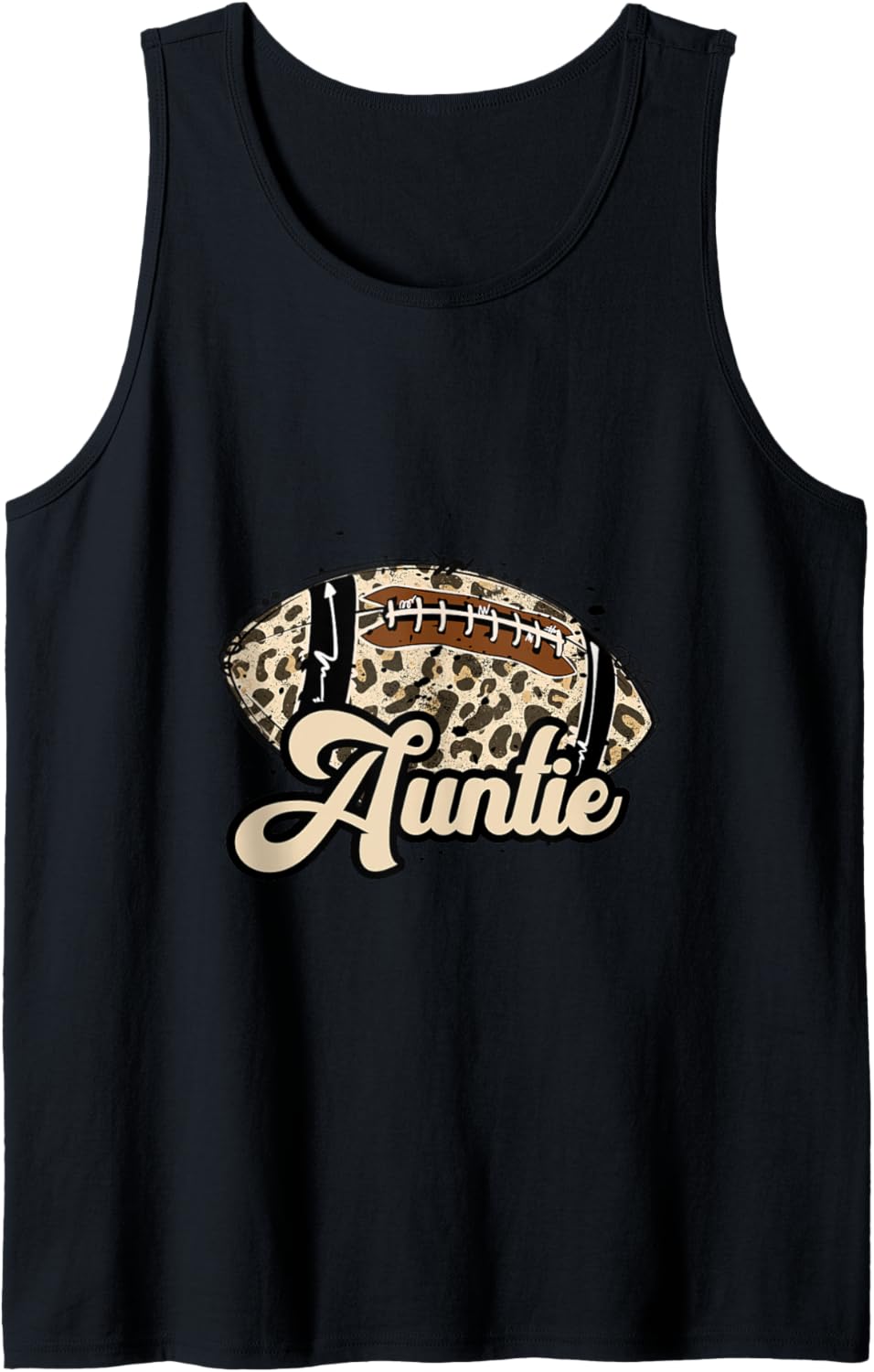 Football Auntie Leopard Cheetah Print Ball Trendy School Tank Top Tank Top Comfort Fit Everyday Wear