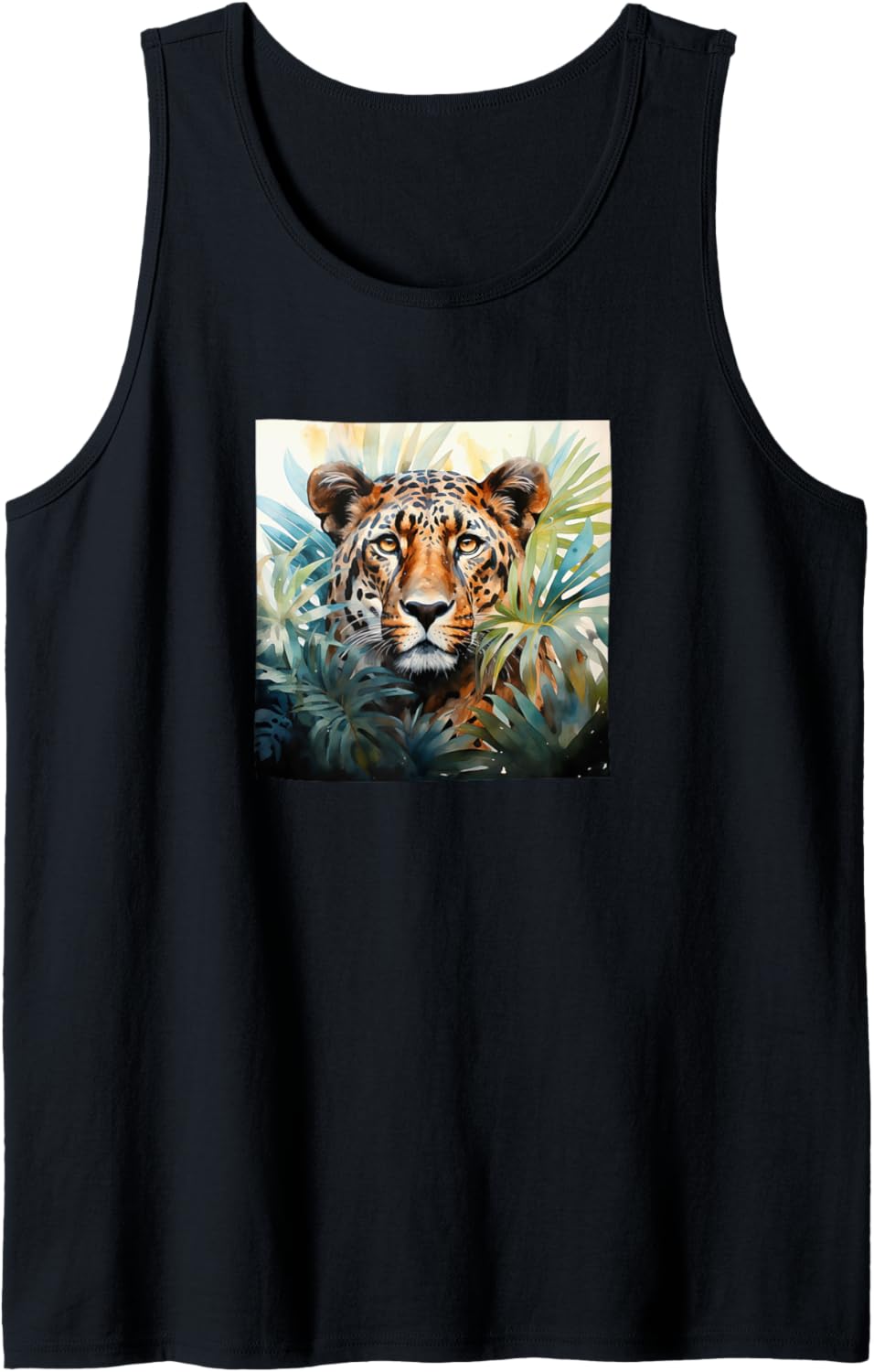 Cheetah Leaves Watercolor Graphic Tank Top Tank Top Viral TikTok Find Everyday Wear