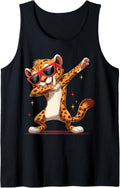 Funny Dabbing Cheetah Jungle Cat Dance Animal Print Boys Tank Top Tank Top Streetwear Style Fan Favorite