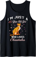 I m Just A 6 Year Old Girl Who Loves Cheetahs Birthday Girl Tank Top Tank Top Trending US Best Seller Look