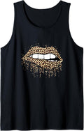 Cool Lips Bite Kiss Me Leopard Print Cheetah Valentines Tank Top Tank Top High Search Demand Fan Favorite