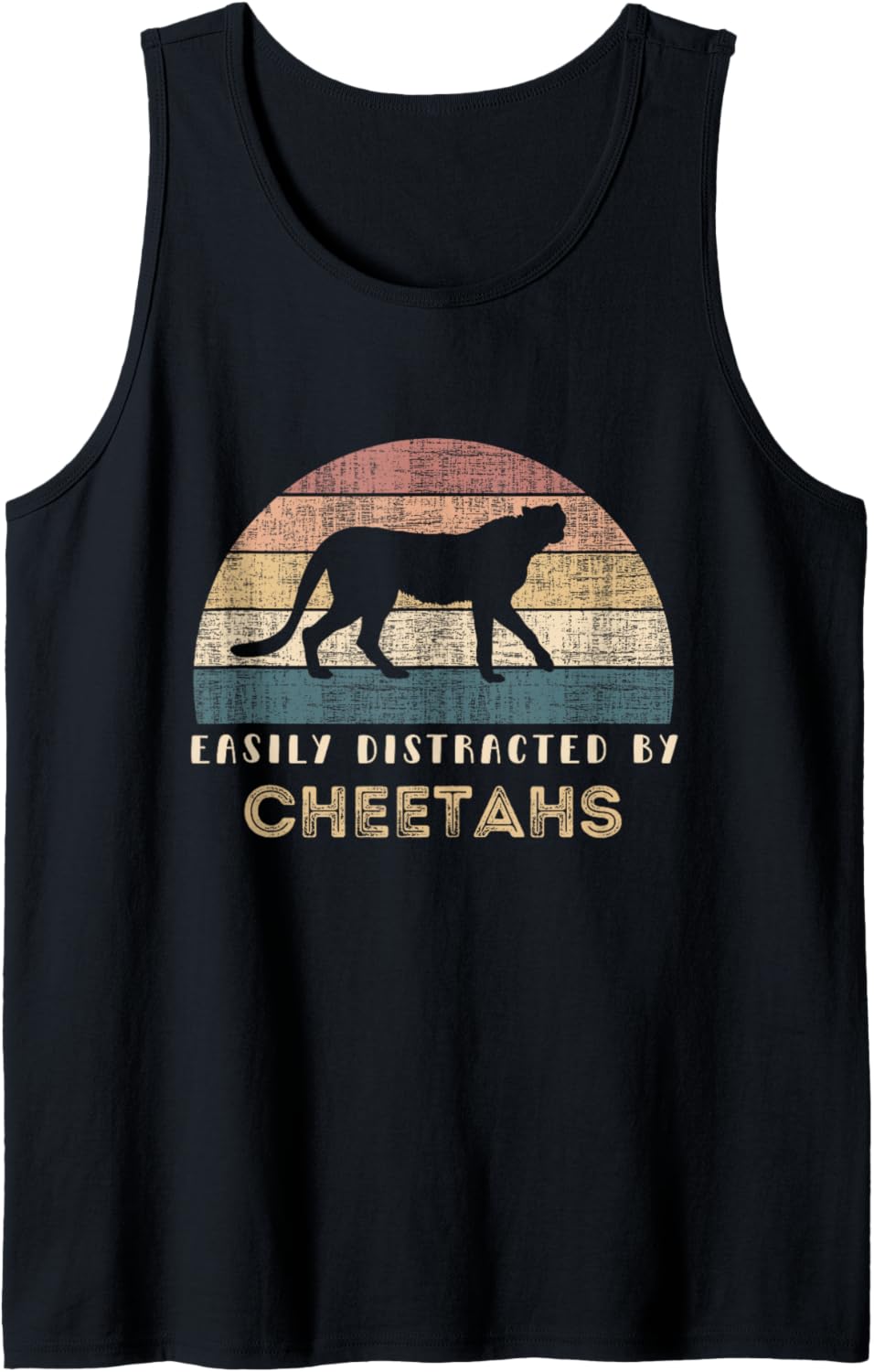 Retro Vintage Easily Distracted By Cheetahs Funny Cheetah Tank Top Tank Top Trending US Fan Favorite