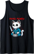 Funny Cat Motif Crazy Cat Graphic Michael Meowers Cat Tank Top Tank Top | Viral Streetwear Style