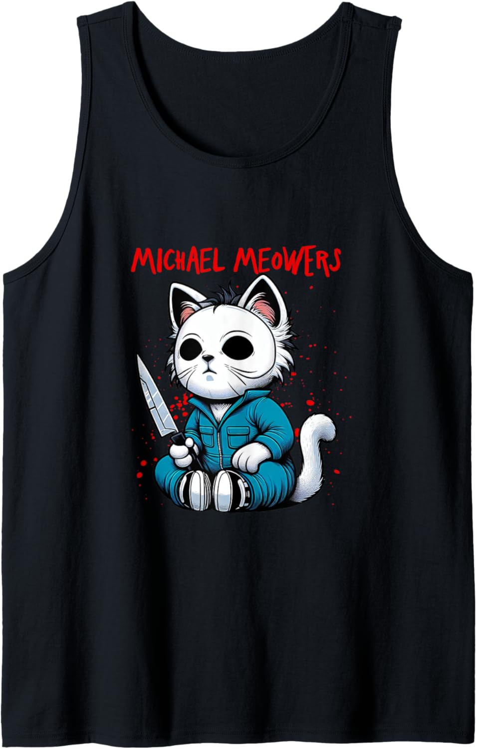 Funny Cat Motif Crazy Cat Graphic Michael Meowers Cat Tank Top Tank Top | Viral Streetwear Style
