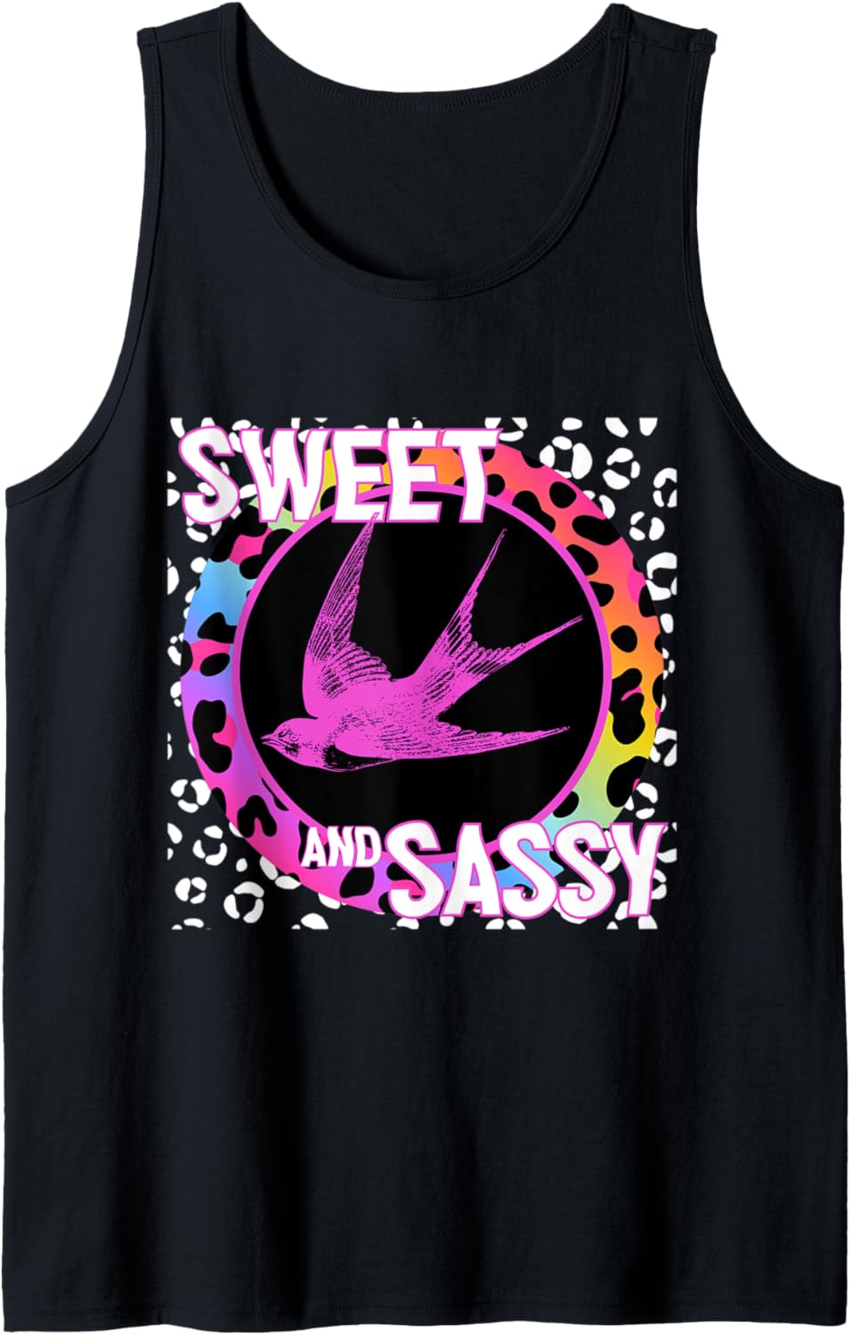 Bird Swallow 90s Nostalgia Rainbow Leopard Print Tropical Tank Top Tank Top Viral TikTok Find Fan Favorite