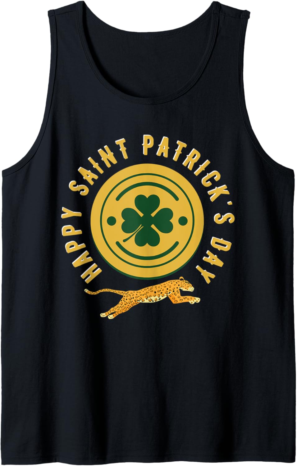 Happy St Patricks Day Leopard Cheetah Print Shamrock Design Tank Top Tank Top Viral TikTok Find Everyday Wear