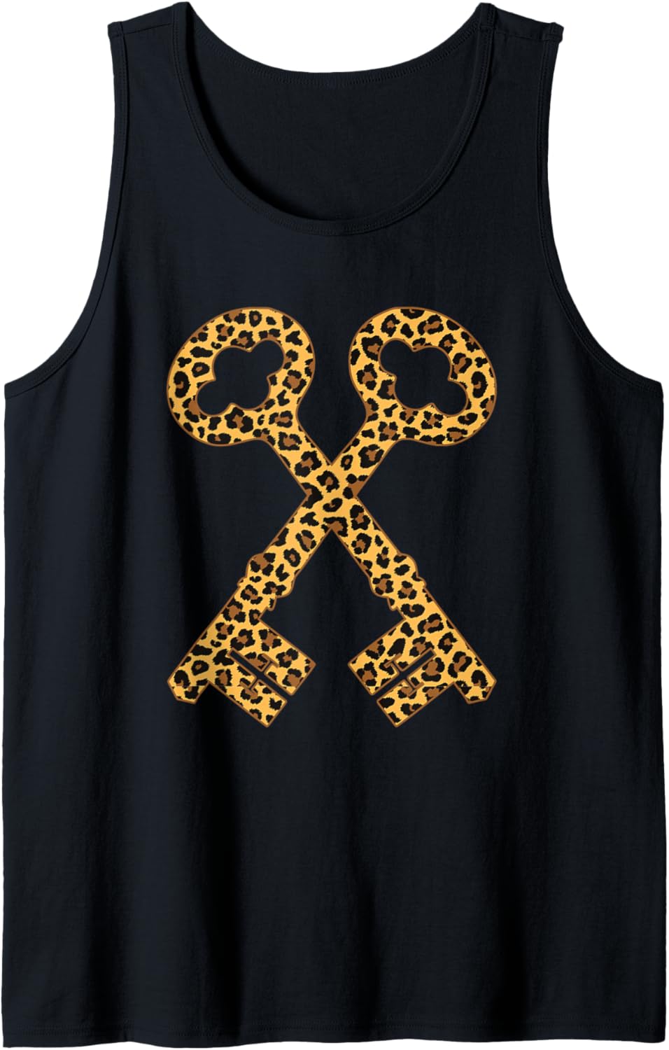 Cross Key Print with Leopard Pattern Tank Top Tank Top Viral TikTok Find US Top Pick