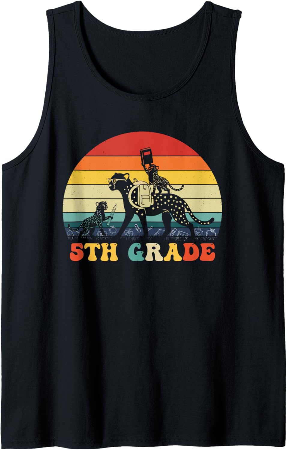 Funny Cheetah Fifth Grade Back to School Teacher Student Tank Top Tank Top Viral TikTok Find Fan Favorite