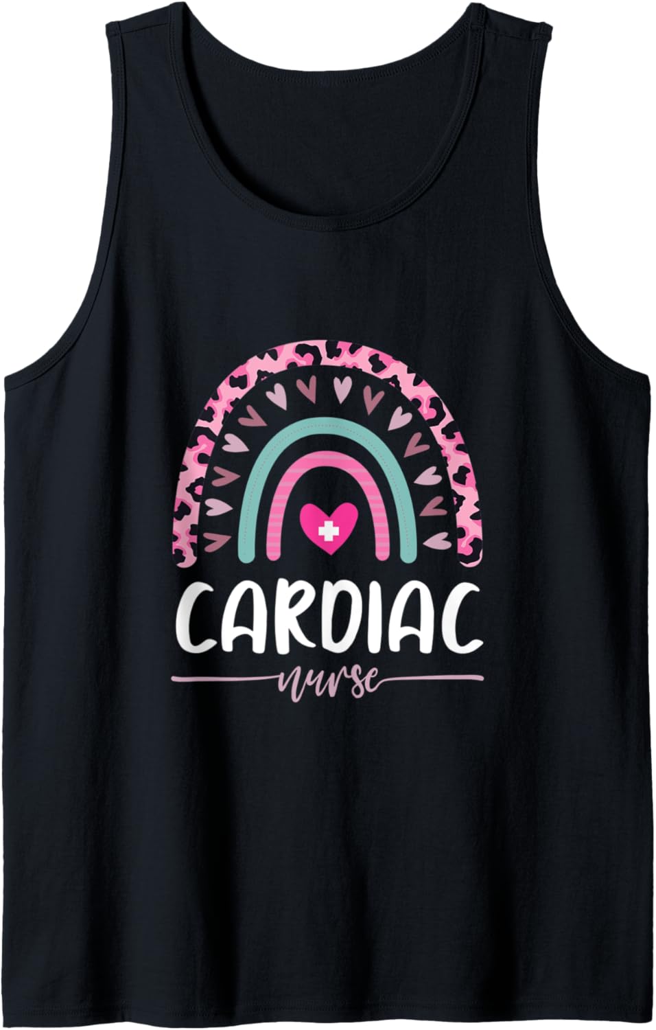Cardiac Nurse Leopard Rainbow Heart Cheetah Print Tank Top Tank Top Comfort Fit Everyday Wear