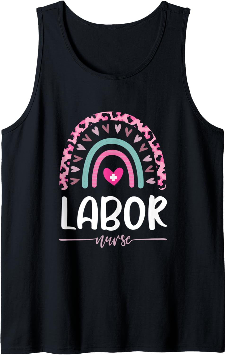 Labor Nurse Leopard Rainbow Heart Cheetah Print Tank Top Tank Top Streetwear Style US Top Pick