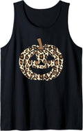 Cute Leopard Print Pumpkin Halloween Cheetah Pattern Tank Top Tank Top Streetwear Style Fan Favorite