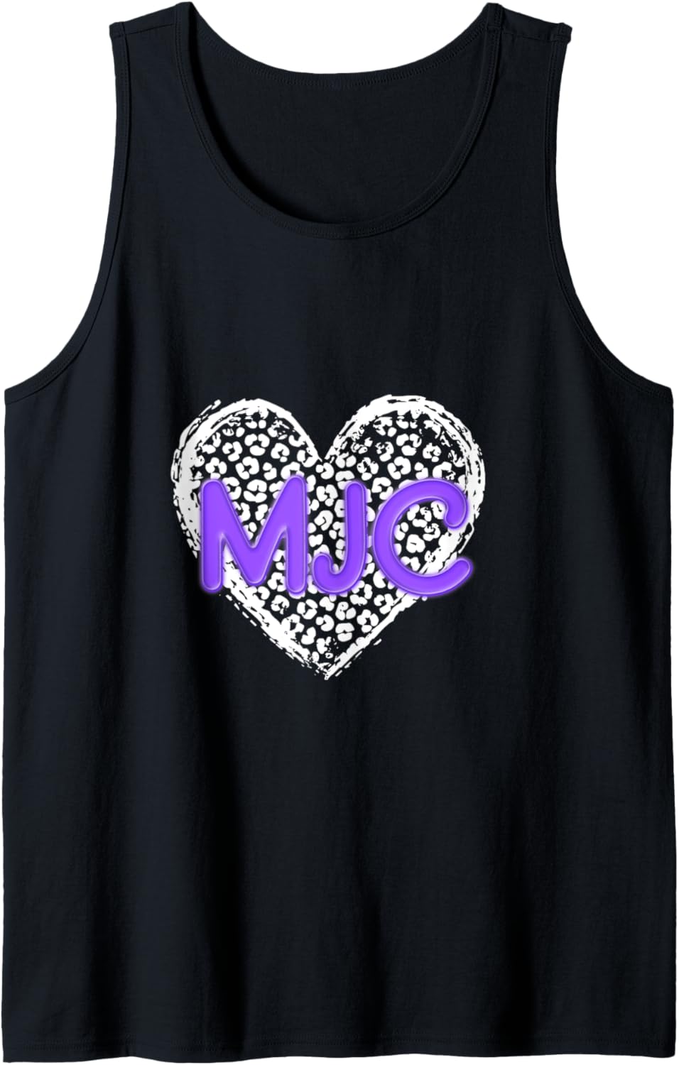 MJC Purple Initials Leopard Cheetah Heart Trendy Womens Tank Top Tank Top Streetwear Style Everyday Wear