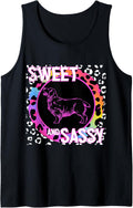 Golden Retriever 90s Nostalgia Rainbow Leopard Print Puppy Tank Top Tank Top Trending US Everyday Wear