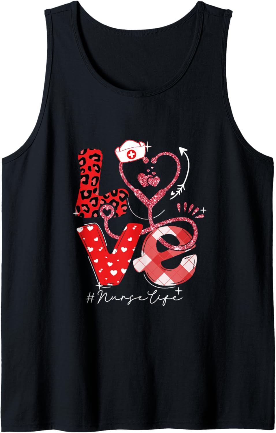 Nurse Life RN LPN CNA Healthcare Cheetah Heart Leopard Funny Tank Top Tank Top Trending US Fan Favorite