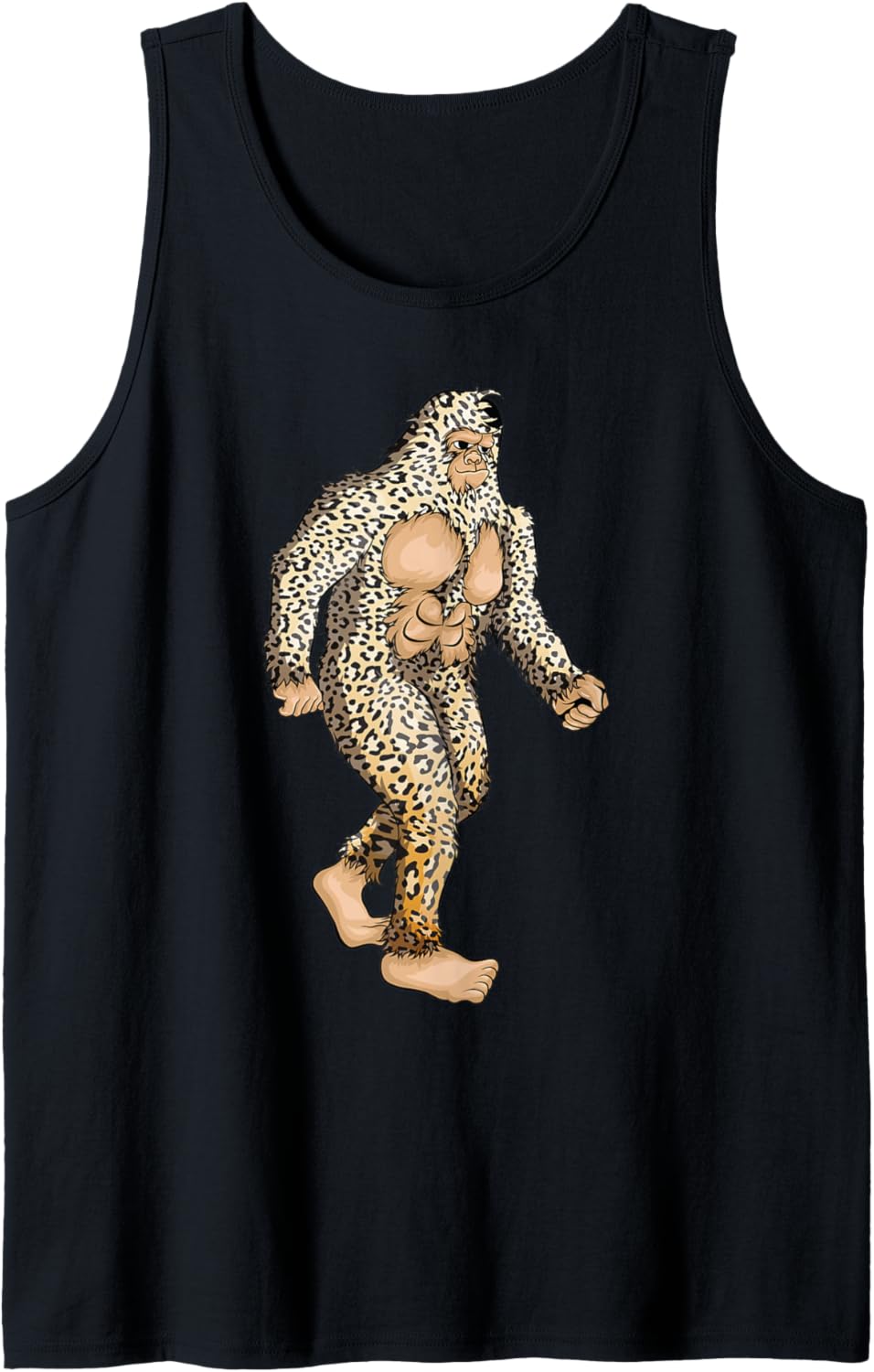 Funny Leopard Print Bigfoot Gift Cute Primate Safari Kids Tank Top Tank Top Comfort Fit Best Seller Look