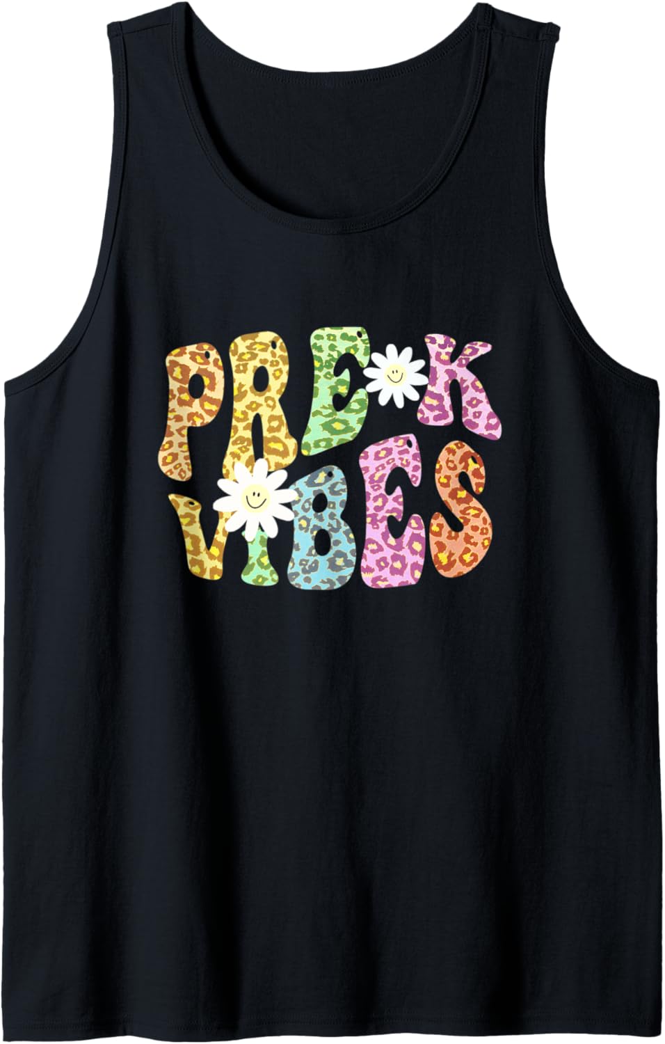 Groovy PRE K VIBES Teacher Leopard Print PreK Retro Tank Top Tank Top Streetwear Style Gift Ready