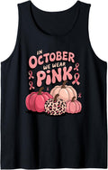 In October We Wear Pink Pumpkin Leopard Cheetah Print Tank Top Tank Top Comfort Fit Gift Ready