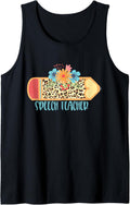 SPEECH TEACHER Cute Trendy Pencil Leopard Cheetah Print Tank Top Tank Top Comfort Fit US Top Pick
