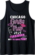 Chicago Girls Trip 2021 Vacation Pink Lips Leopard Print Tank Top Tank Top High Search Demand Hot Right Now