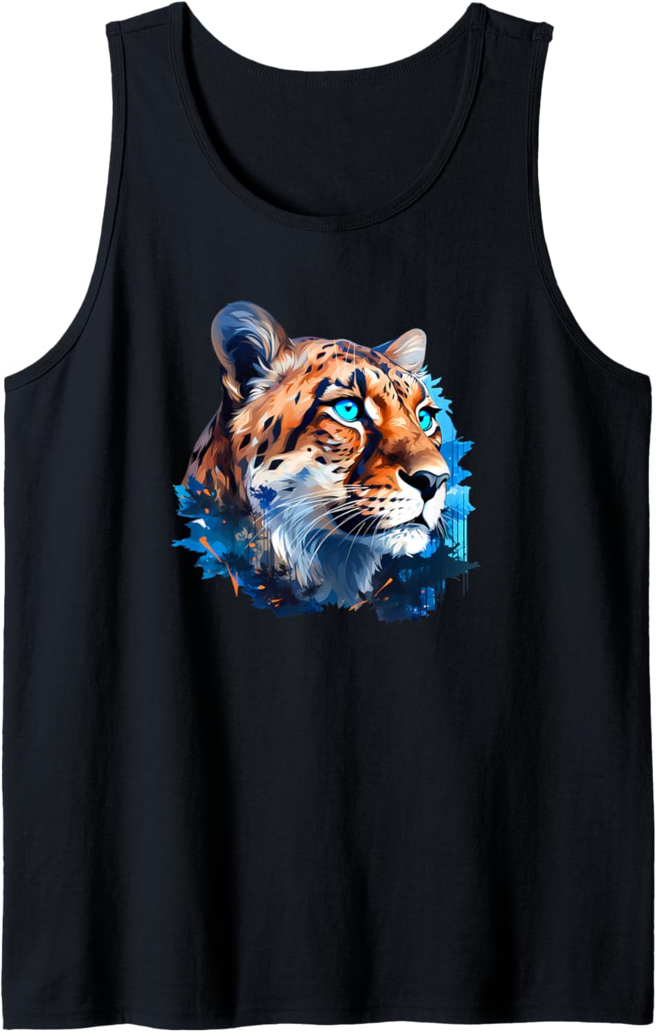 Cheetah Blue Colorful Tank Top Tank Top High Search Demand Best Seller Look