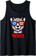 Cheetah Merica 4th of July US Flag Patriotic Tank Top Tank Top Viral TikTok Find Hot Right Now