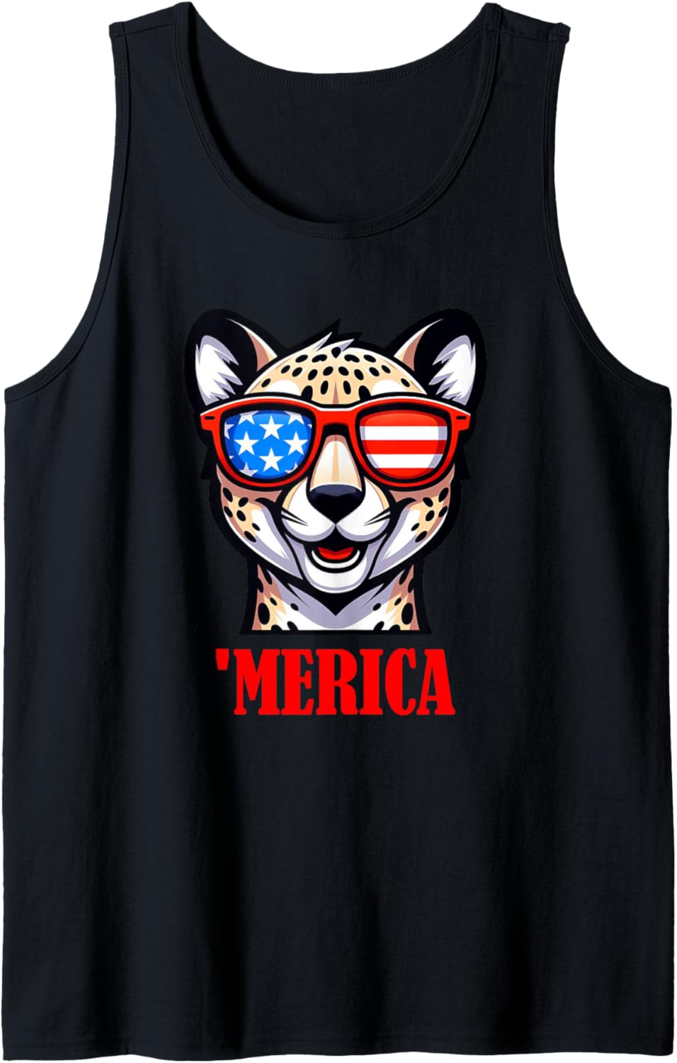 Cheetah Merica 4th of July US Flag Patriotic Tank Top Tank Top Viral TikTok Find Hot Right Now