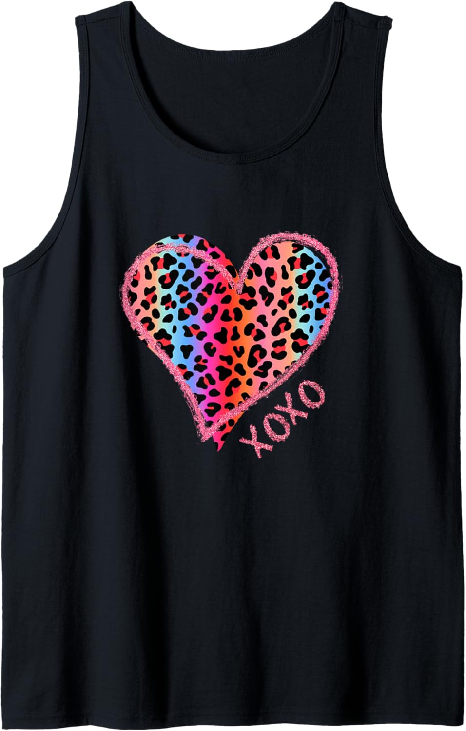 Heart Rainbow Cheetah Leopard Tiger Print Tank Top Tank Top High Search Demand US Top Pick