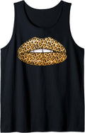 Funny Leopard Lips Cool Women Mouth Cheetah Lipstick Gift Tank Top Tank Top Viral TikTok Find Gift Ready